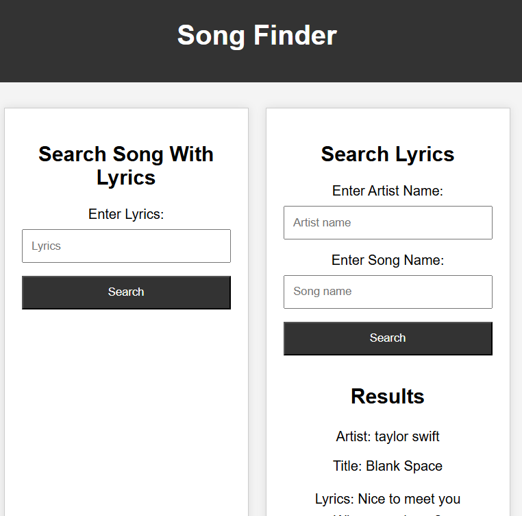 Lyrics Finder Project